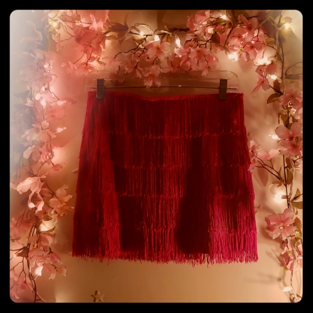 Pink Express Fringe Skirt size 6